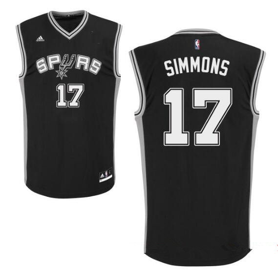 Men's San Antonio Spurs #17 Jonathon Simmons Black Stitched NBA Adidas Revolution 30 Swingman Jersey