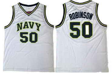 Men's San Antonio Spurs #50 David Robinson The Admiral Soul White Swingman Stitched NBA Jersey