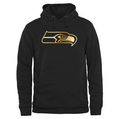 NFL Seattle Seahawks Men's Pro Line Black Gold Collection Pullover Hoodies Hoody
