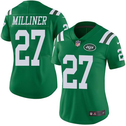 Nike Jets #27 Dee Milliner Green Women's Stitched NFL Limited Rush Jersey
