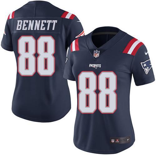 Nike Patriots #88 Martellus Bennett Navy Blue Women's Stitched NFL Limited Rush Jersey