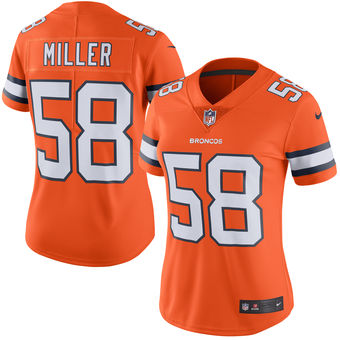 Von Miller Denver Broncos Nike Women's Color Rush Limited Orange Jersey