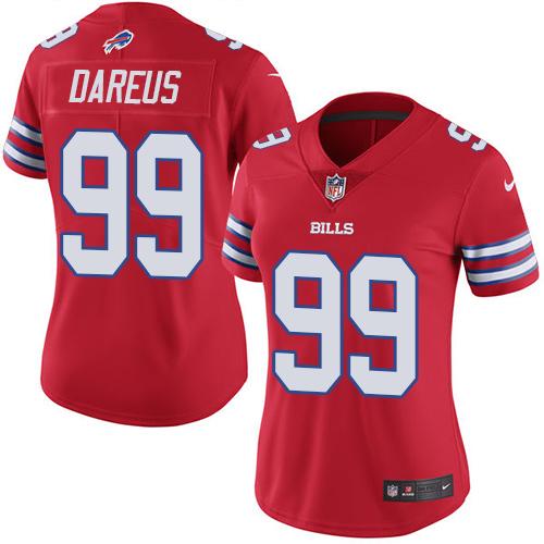 Nike Bills #99 Marcell Dareus Red Women's Stitched NFL Limited Rush Jersey
