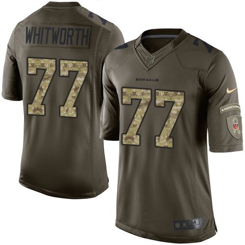 Nike Bengals #77 Andrew Whitworth Green Men's Stitched NFL Limited Salute to Service Jersey