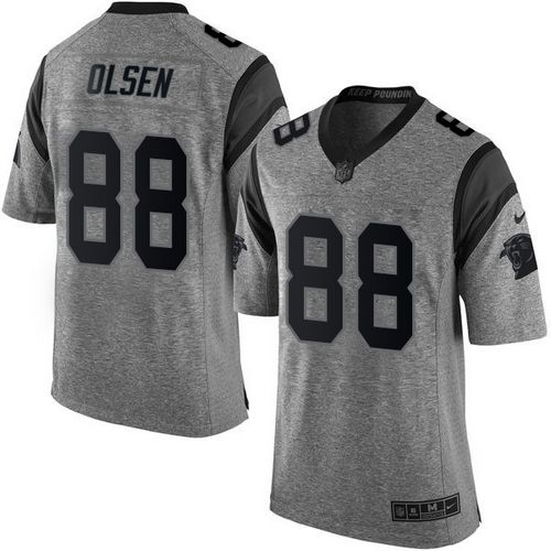 Nike Panthers #88 Greg Olsen Gray Men's Stitched NFL Limited Gridiron Gray Jersey