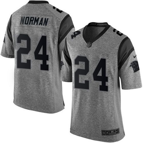 Nike Panthers #24 Josh Norman Gray Men's Stitched NFL Limited Gridiron Gray Jersey