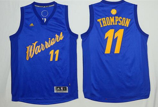 Men's Golden State Warriors #11 Klay Thompson Blue Stitched NBA Adidas Revolution 30 Swingman Jersey