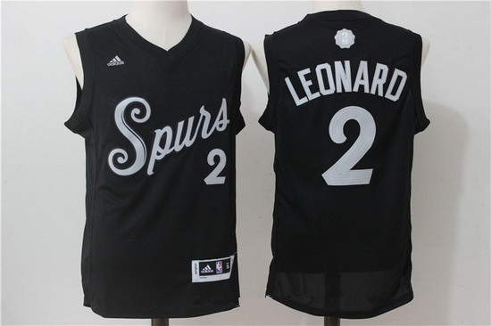 Men's San Antonio Spurs #2 Kawhi Leonard adidas Black 2016 Christmas Day Stitched NBA Swingman Jersey
