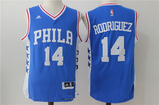 Men's Philadelphia 76ers #14 Sergio Rodriguez NEW Blue Stitched NBA adidas Revolution 30 Swingman Jersey