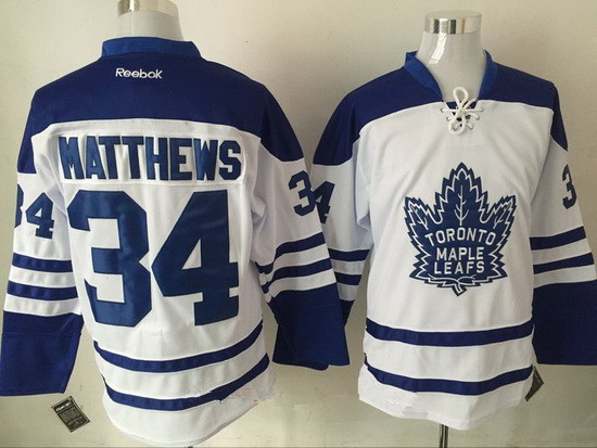 Men's Toronto Maple Leafs #34 Auston Matthews White Third Stitched NHL Reebok Hockey Jersey