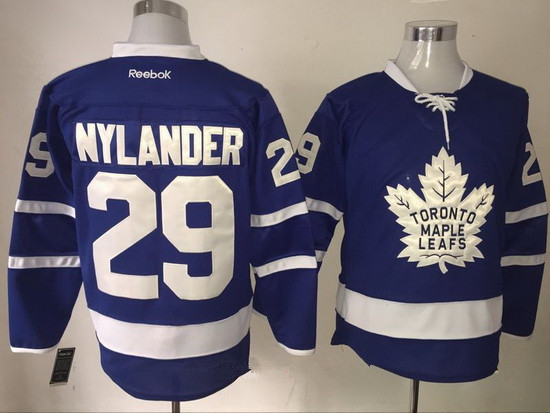 Men's Toronto Maple Leafs #29 William Nylander Royal Blue 2016-17 Home 100TH Anniversary Stitched Reebok Hockey Jersey