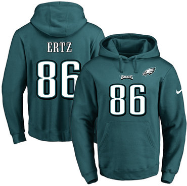 Nike Eagles #86 Zach Ertz Midnight Green Name & Number Pullover NFL Hoodie