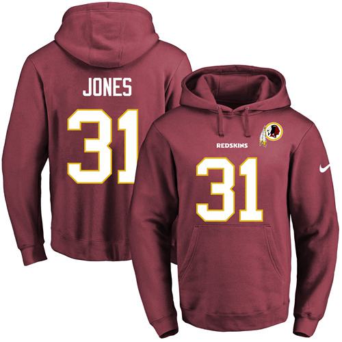Nike Redskins #31 Matt Jones Burgundy Red Name & Number Pullover NFL Hoodie