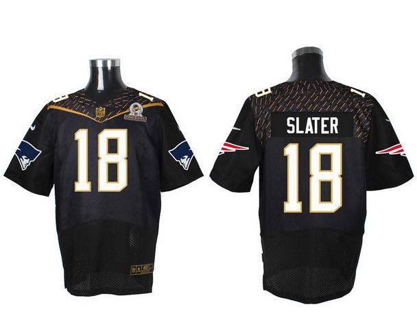 Men's New England Patriots #18 Matthew Slater Black 2016 Pro Bowl Nike Elite Jersey