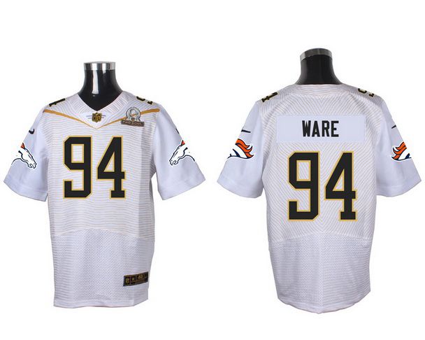 Men's Denver Broncos #94 DeMarcus Ware White 2016 Pro Bowl Nike Elite Jersey