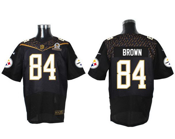 Men's Pittsburgh Steelers #84 Antonio Brown Black 2016 Pro Bowl Nike Elite Jersey