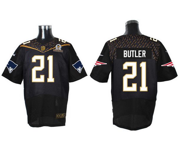 Men's New England Patriots #21 Malcolm Butler Black 2016 Pro Bowl Nike Elite Jersey