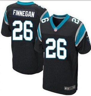 Men's Carolina Panthers #26 Cortland Finnegan Black Team Color NFL Nike Elite Jersey