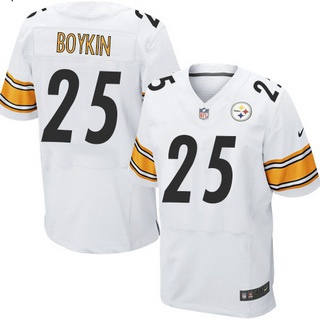 Men's Pittsburgh Steelers #25 Brandon Boykin White Road NFL Nike Elite Jersey
