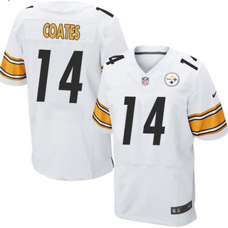 Men's Pittsburgh Steelers #14 Sammie Coates White Road NFL Nike Elite Jersey
