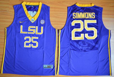 Men's LSU Tigers #25 Ben Simmons Purple College Basketball Jersey