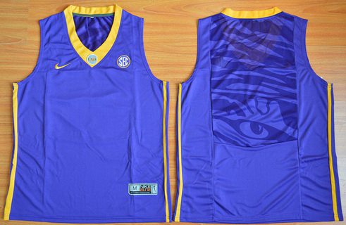 Men's LSU Tigers Blank Purple College Basketball Nike Jersey