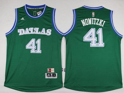 Men's Dallas Mavericks #41 Dirk Nowitzki Revolution 30 Swingman 2015-16 Green Jersey