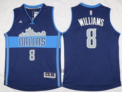 Men's Dallas Mavericks #8 Deron Williams Revolution 30 Swingman The City Navy Blue Jersey