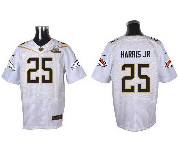 Men's Denver Broncos #25 Chris Harris Jr White 2016 Pro Bowl Nike Elite Jersey