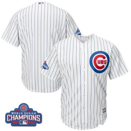 Youth Chicago Cubs Blank Majestic Home White 2016 World Series Champions Team Logo Patch Team Jersey