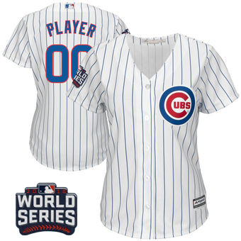 Women's Chicago Cubs Majestic White 2016 World Series Bound Home Custom Cool Base Team Jersey