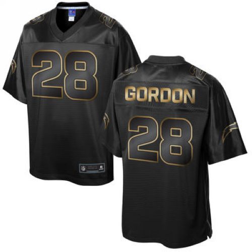 Nike Chargers #28 Melvin Gordon Pro Line Black Gold Collection Men's Stitched NFL Game Jersey