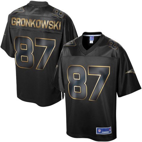 Nike Patriots #87 Rob Gronkowski Pro Line Black Gold Collection Men's Stitched NFL Game Jersey