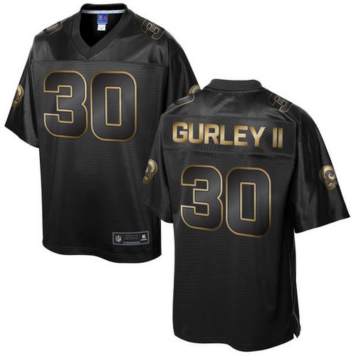 Nike Rams #30 Todd Gurley II Pro Line Black Gold Collection Men's Stitched NFL Game Jersey