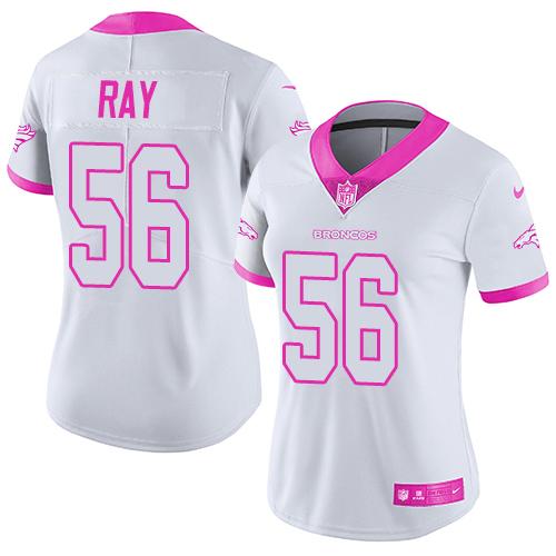 Nike Broncos #56 Shane Ray White Pink Women's Stitched NFL Limited Rush Fashion Jersey