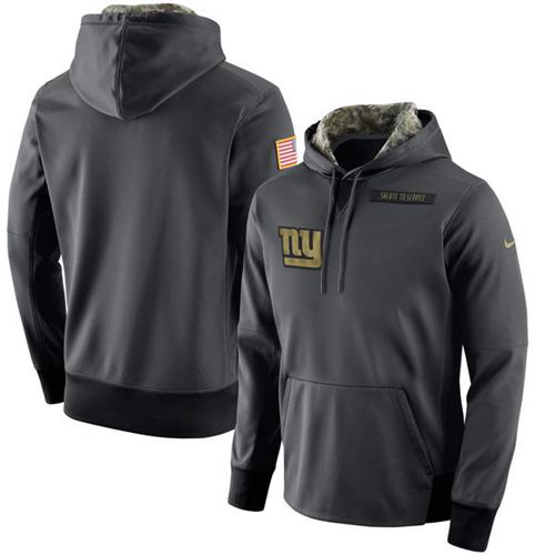 Men's New York Giants Nike Anthracite Salute to Service Player Performance Hoodie