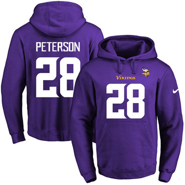 Nike Minnesota Vikings #28 Adrian Peterson Purple Hoodie