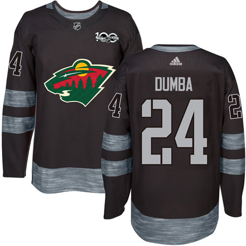 Wild #24 Matt Dumba Black 1917-2017 100th Anniversary Stitched NHL Jersey