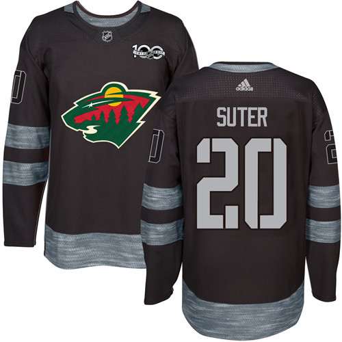 Wild #20 Ryan Suter Black 1917-2017 100th Anniversary Stitched NHL Jersey