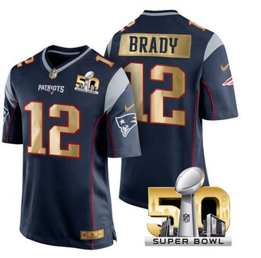Pro Order New England Patriots Jersey 12 Tom Brady Navy Blue Super Bowl Limited Jerseys