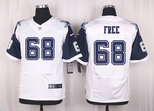 Men's Dallas Cowboys #68 Doug Free Nike White Color Rush 2015 NFL Elite Jersey