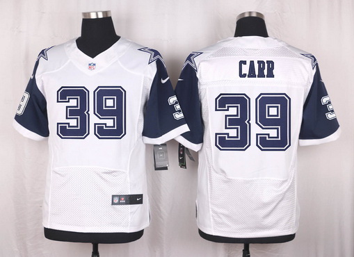 Men's Dallas Cowboys #39 Brandon Carr Nike White Color Rush 2015 NFL Elite Jersey