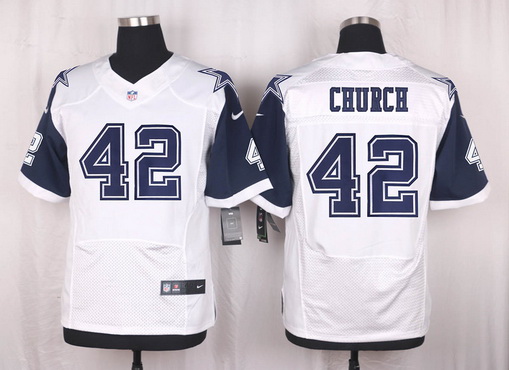 Men's Dallas Cowboys #42 42 Barry Church Nike White Color Rush 2015 NFL Elite Jersey