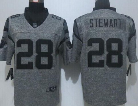 Men's Carolina Panthers #28 Jonathan Stewart Nike Gray Gridiron 2015 NFL Gray Limited Jersey