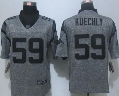 Men's Carolina Panthers #59 Luke Kuechly Nike Gray Gridiron 2015 NFL Gray Limited Jersey