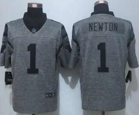 Men's Carolina Panthers #1 Cam Newton Nike Gray Gridiron 2015 NFL Gray Limited Jersey