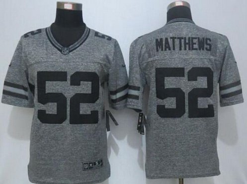 Men's Green Bay Packers #52 Clay Matthews Nike Gray Gridiron 2015 NFL Gray Limited Jersey