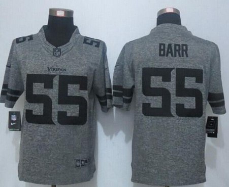 Men's Minnesota Vikings #55 Anthony Barr Nike Gray Gridiron 2015 NFL Gray Limited Jersey
