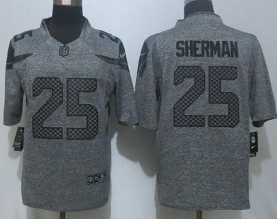 Men's Seattle Seahawks #25 Richard Sherman Black With Camo Elite Jersey