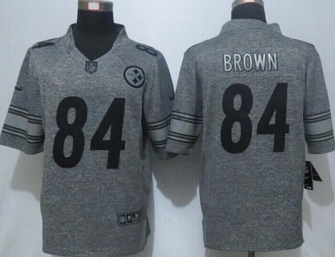 Nike Pittsburgh Steelers #84 Antonio Brown Nike Gray Gridiron 2015 NFL Gray Limited Jersey